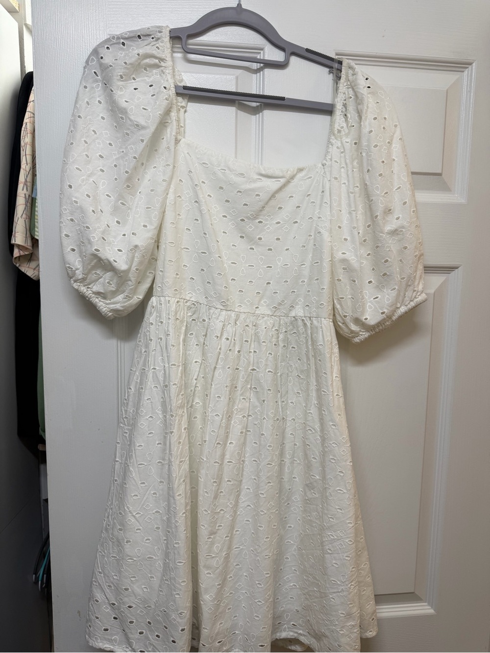 White Eyelet Puff Sleeve Sundress